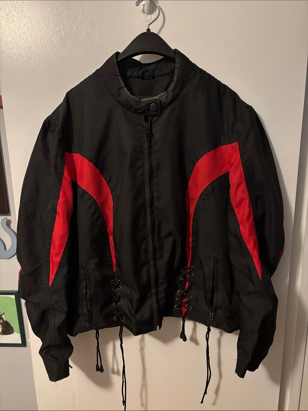 Vintage Old School Black Harley Davidson Riding Moto Jacket Racing 5XL
